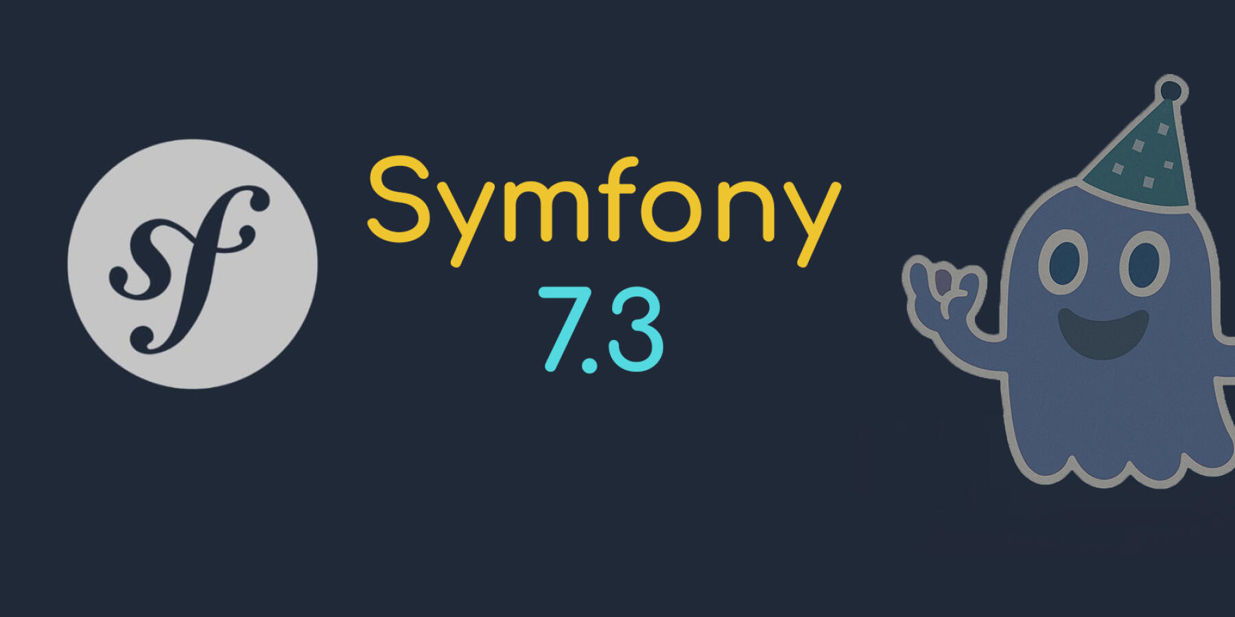 Logo de Symfony avec un petit fantôme heureux